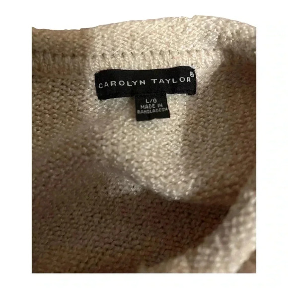 Carolyn Taylor Cozy Beige Knit Sweater Size Large - Picture 3 of 3